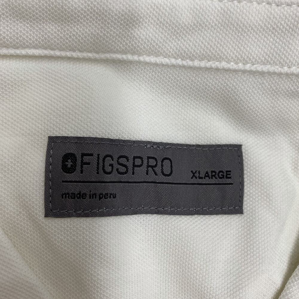 FIGS PRO Men’s XL Technical Pique Scrub Polo White NWT Pima Cotton M22WW1004 - Picture 2 of 15